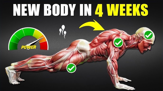 Transform Your Body in 4 Weeks: No Equipment Home Workout (Fast Results!)"👀