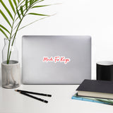 Made For Kings Script Logo (White and Red) Sticker