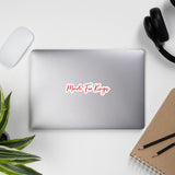 Made For Kings Script Logo (White and Red) Sticker