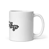Made For Kings Script Logo White glossy mug